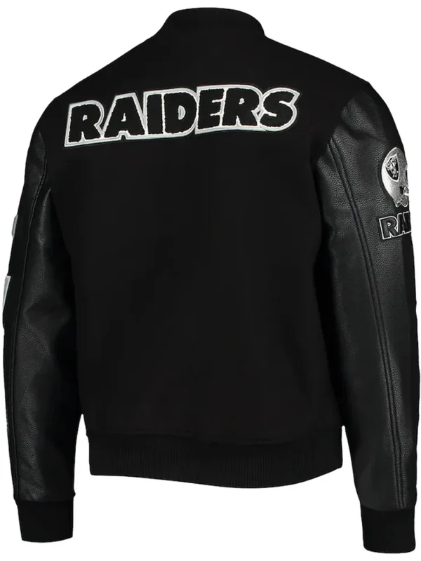 Las Vegas Raiders Logo Black Letterman Jacket