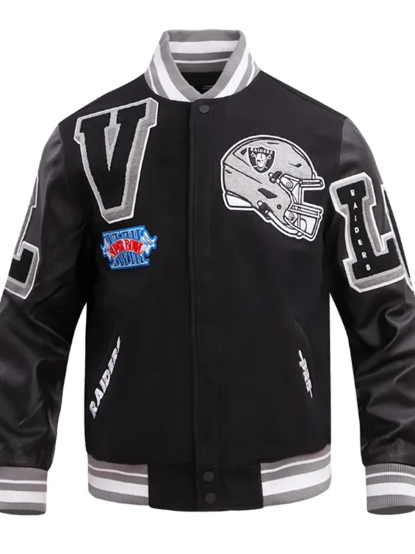 Las Vegas Raiders Mashup Classic Rib Varsity Jacket