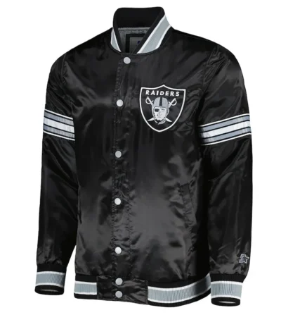 Las Vegas Raiders Midfield Black Satin Jacket