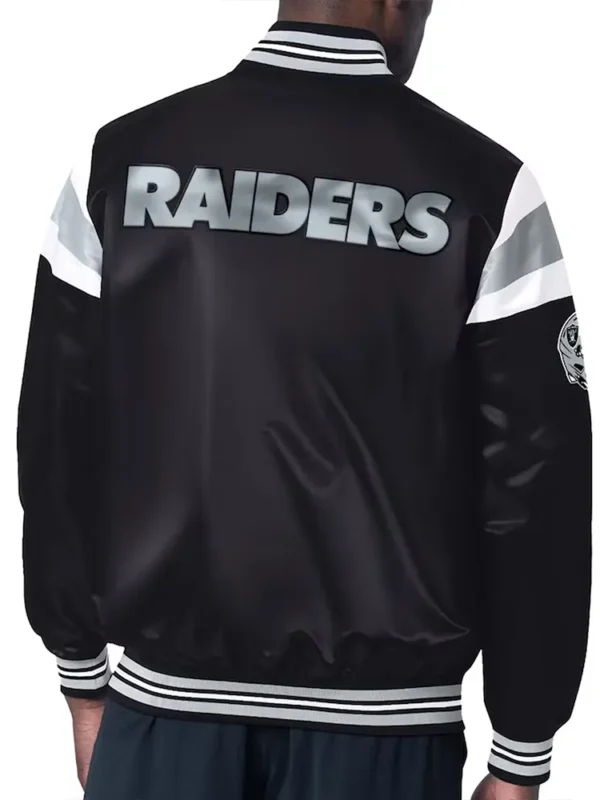 Las Vegas Raiders Midweight Black Satin Jacket