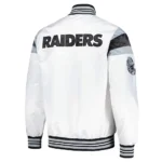 Las Vegas Raiders Midweight White Satin Jacket