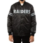 Las Vegas Raiders Striped Black Satin Jacket