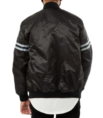 Las Vegas Raiders Striped Black Satin Jacket