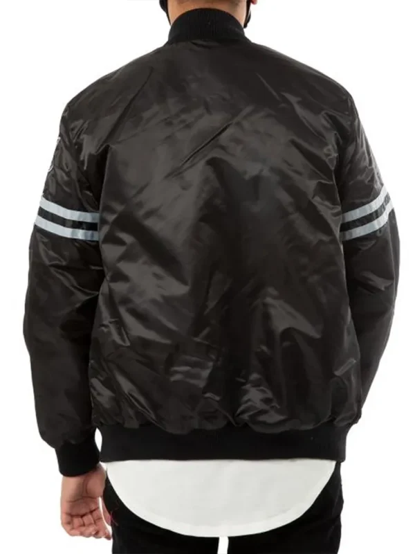 Las Vegas Raiders Striped Black Satin Jacket