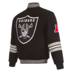 Las Vegas Raiders Striped Black Varsity Wool Jacket