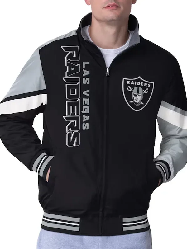Las Vegas Raiders Strong Arm Black Full-Zip Jacket