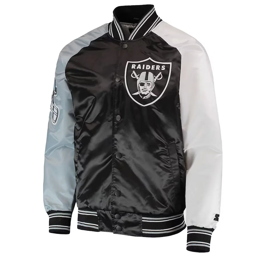 Las Vegas Raiders The Reliever Satin Jacket Las Vegas Raiders The Reliever Satin Jacket