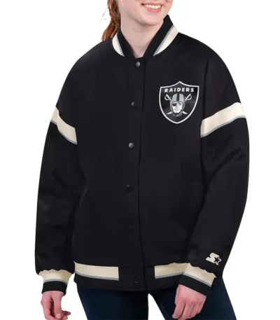 Las Vegas Raiders Tournament Black Varsity Jacket