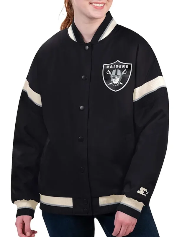 Las Vegas Raiders Tournament Black Varsity Jacket