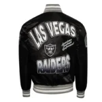 Las Vegas Raiders Turn It Up M Classic Rib Black Satin Jacket