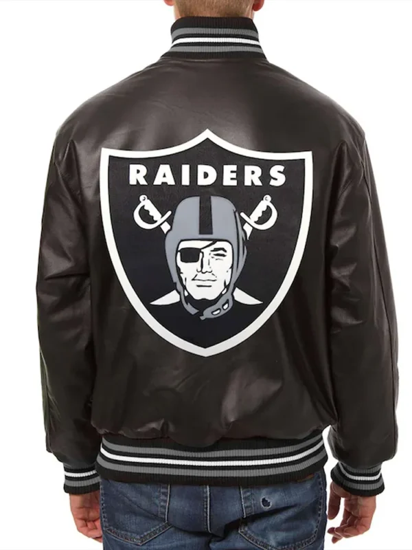 Las Vegas Raiders Varsity Black Leather Jacket