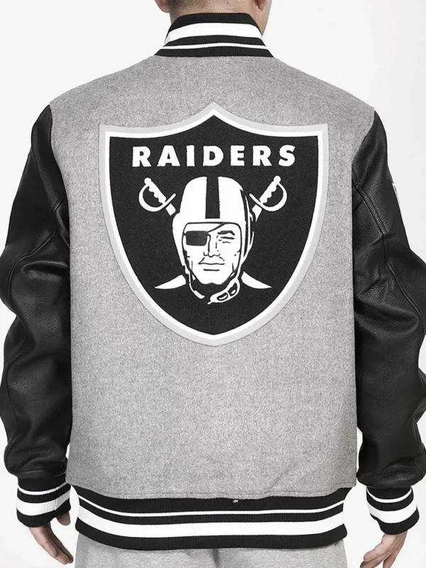 Las Vegas Raiders Varsity Gray and Black Jacket