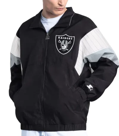 Las Vegas Raiders Yard Line Black Full-Zip Jacket