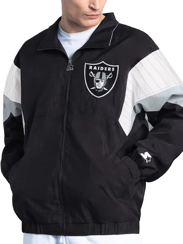 Las Vegas Raiders Yard Line Black Full-Zip Jacket