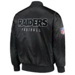 Las Vegas Raiders Zip-Up Black Bomber Satin Jacket