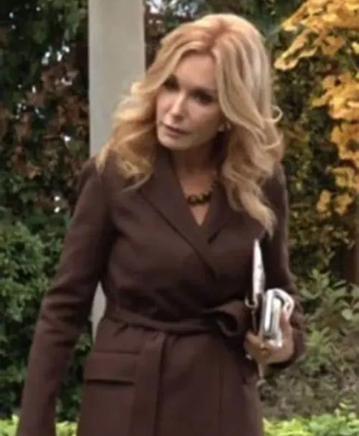 Lauren Fenmore Baldwin The Young and the Restless Brown Trench Coat Lauren Fenmore Baldwin The Young and the Restless Brown Trench Coat