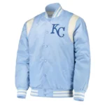 Light Blue/Cream Kansas City Royals Varsity Satin Jacket