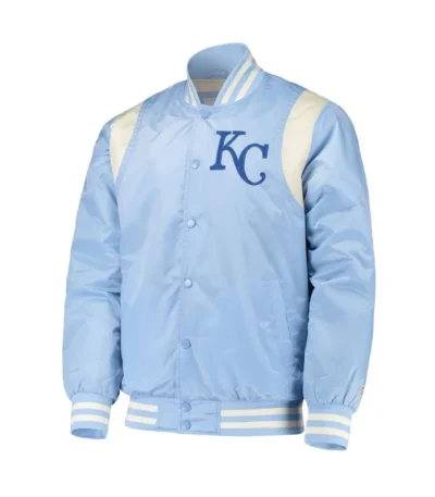 Light Blue/Cream Kansas City Royals Varsity Satin Jacket