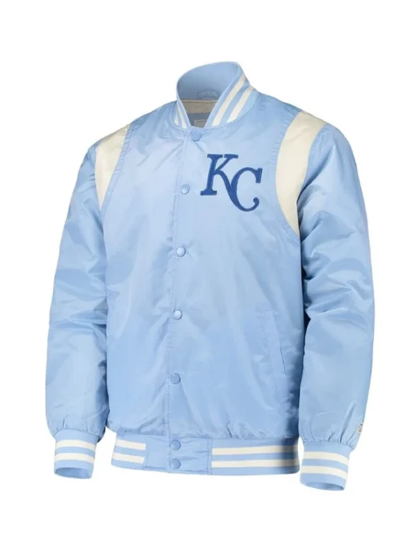 Light Blue/Cream Kansas City Royals Varsity Satin Jacket
