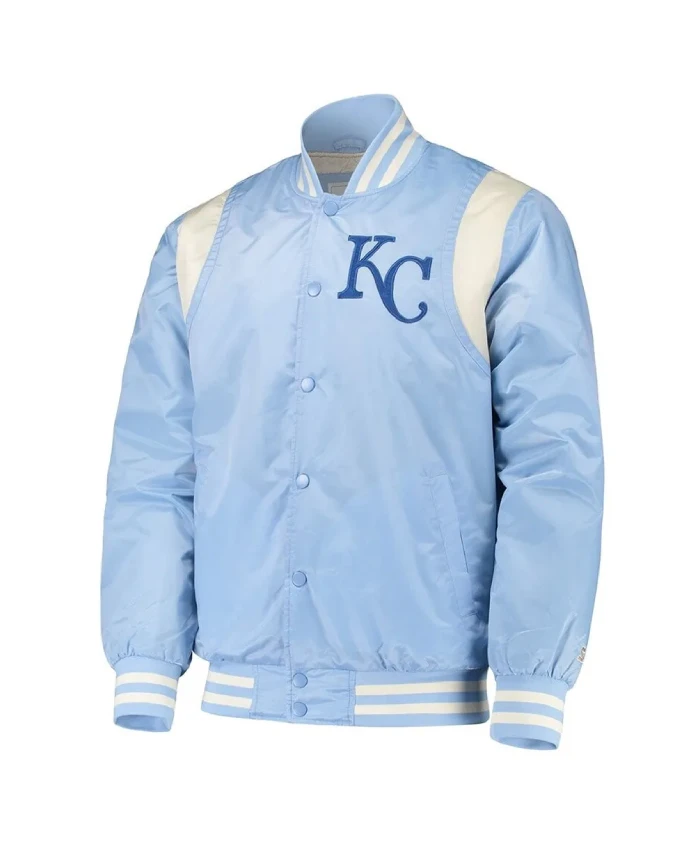Light Blue/Cream Kansas City Royals Varsity Satin Jacket Light Blue/Cream Kansas City Royals Varsity Satin Jacket