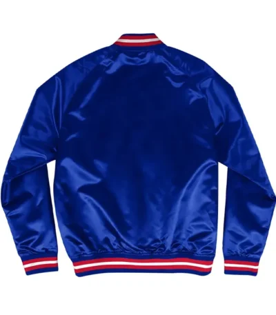 Lightweight Detroit Pistons Blue Satin Jacket