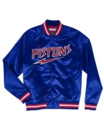 Lightweight Detroit Pistons Blue Satin Jacket