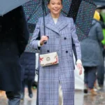 Liza Miller Younger Season 07 Grey Checked Coat