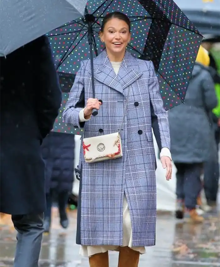 Liza Miller Younger Season 07 Grey Checked Coat Liza Miller Younger Season 07 Grey Checked Coat