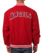 LA Angels Red Letterman Wool Jacket