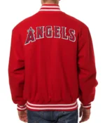 Los Angeles Angels Red Letterman Wool Jacket