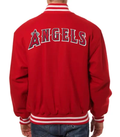 Los Angeles Angels Red Letterman Wool Jacket