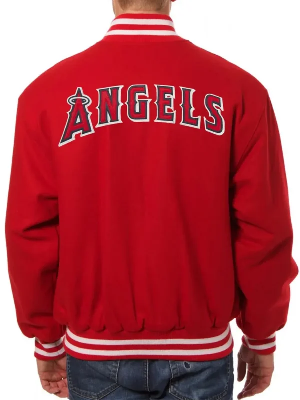 Los Angeles Angels Red Letterman Wool Jacket