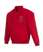 Los Angeles Angels Red Poly Twill Jacket