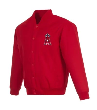 Los Angeles Angels Red Poly Twill Jacket