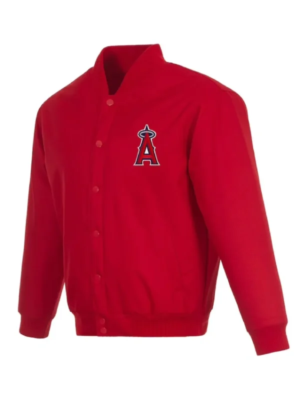 Los Angeles Angels Red Poly Twill Jacket