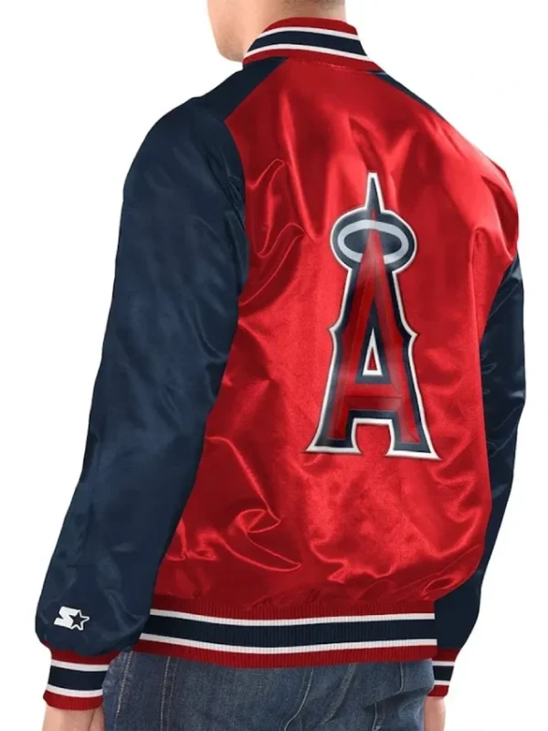 LA Angels Renegade Red/Navy Varsity Satin Jacket