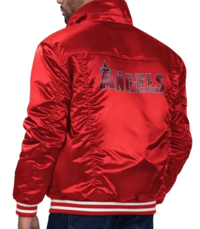 Los Angeles Angels Red Silver Tab Trucker Satin Jacket