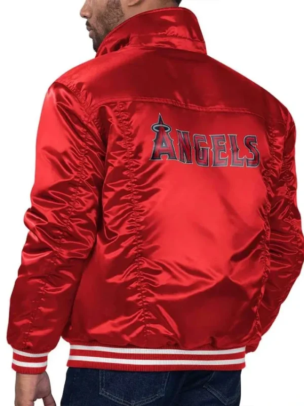 Los Angeles Angels Red Silver Tab Trucker Satin Jacket