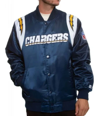 Los Angeles Chargers Bomber Satin Jacket