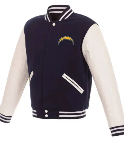Los Angeles Chargers Navy and White Varsity Jacket