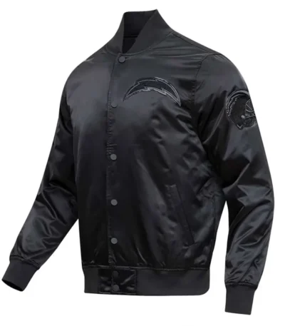 Los Angeles Chargers Triple Black Satin Jacket