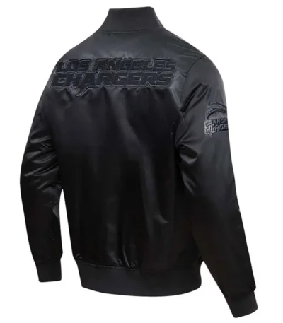 Los Angeles Chargers Triple Black Satin Jacket