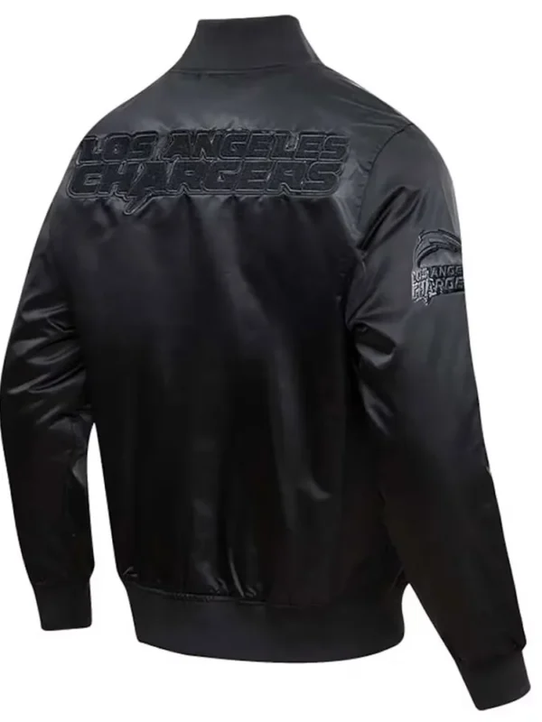 Los Angeles Chargers Triple Black Satin Jacket