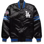 Los Angeles Dodgers Black Full-Snap Satin Jacket