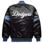Los Angeles Dodgers Black Full-Snap Satin Jacket