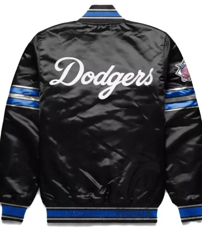 Los Angeles Dodgers Black Full-Snap Satin Jacket