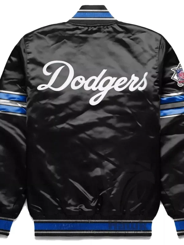 Los Angeles Dodgers Black Full-Snap Satin Jacket