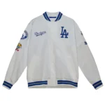 Los Angeles Dodgers City Collection White Varsity Satin Jacket