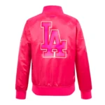 LA Dodgers Triple Pink Satin Jacket