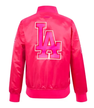 LA Dodgers Triple Pink Satin Jacket